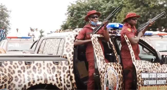 Amotekun Parades Couple For Allegedly Burgling Former Ondo Speaker's Home
